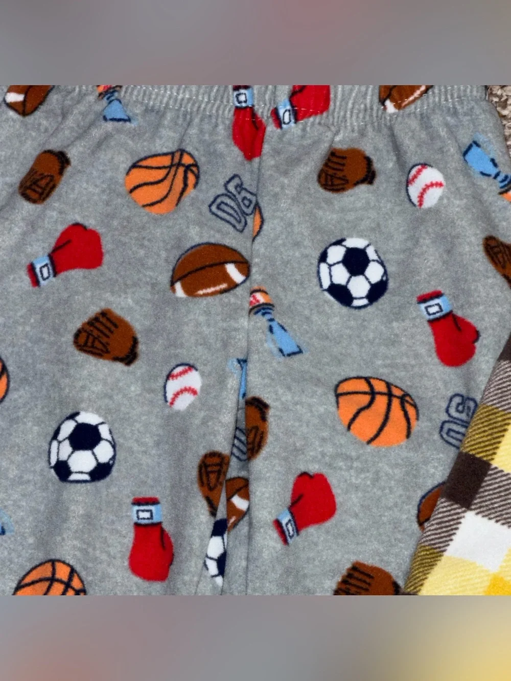 Boys girls toddler 2T pants Carter's Yellow & Brown Plaid Kids Pajama Pants
